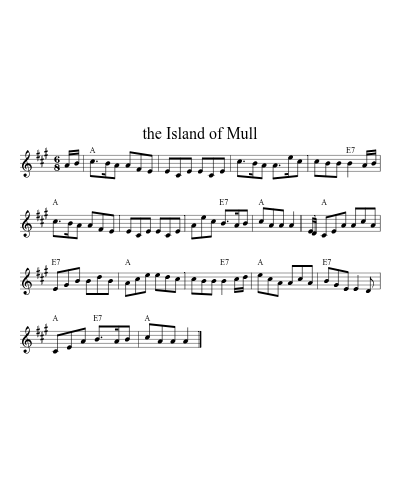 the Island of Mull (Version 2) sheet music preview