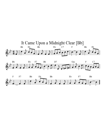 It Came Upon a Midnight Clear [Bb]