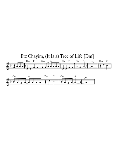 Etz Chayim, (It Is a) Tree of Life   [Dm]