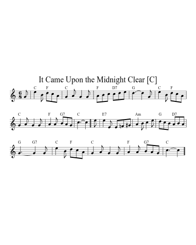 It Came Upon the Midnight Clear [C] (Version 2)