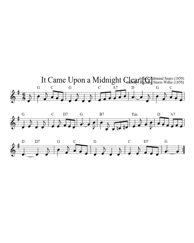 It Came Upon a Midnight Clear [G] (Version 2)
