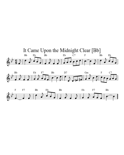 It Came Upon the Midnight Clear [Bb] (Version 4)