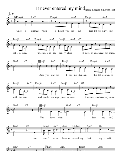 It never entered my mind