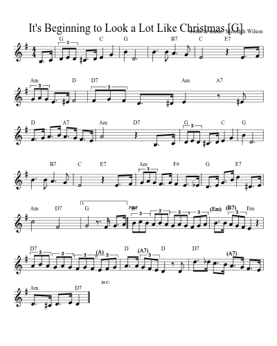 It's Beginning to Look a Lot Like Christmas   [G]