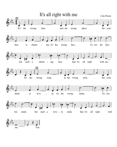 It's all right with me