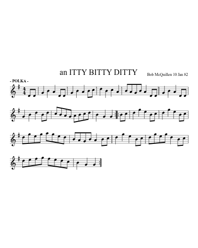 an ITTY BITTY DITTY (Itty Bitty Ditty)