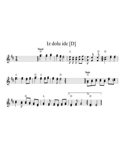 Iz dolu ide  [D] (Version 2)