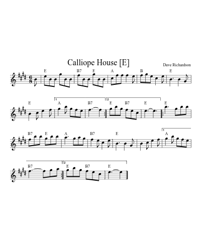 Calliope House   [E] (Version 6) sheet music preview