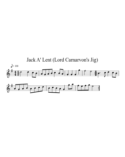 Jack A' Lent (Lord Carnarvon's Jig)