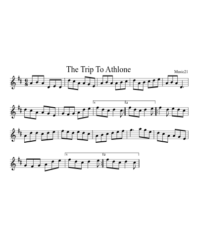 The Trip To Athlone sheet music preview