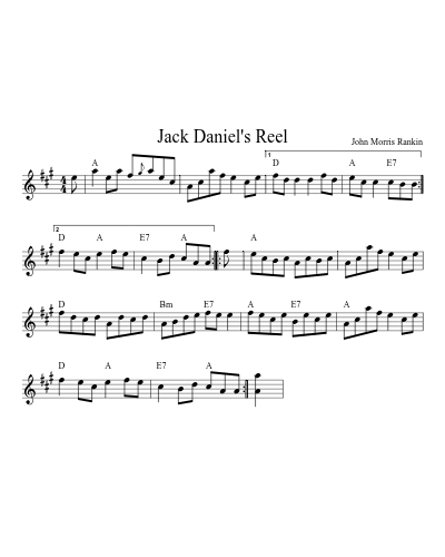 Jack Daniel's Reel (Version 5) sheet music preview
