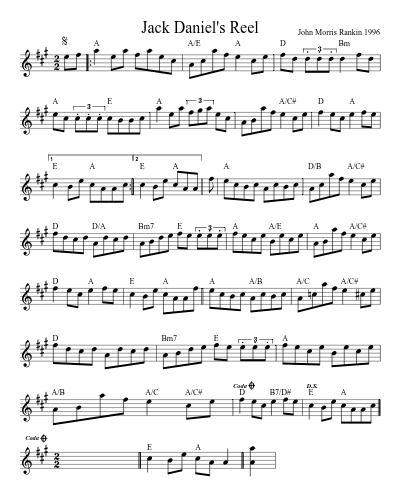Jack Daniel's Reel (Version 7) sheet music preview