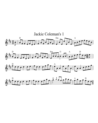 Jackie Coleman's 1 (Version 2) sheet music preview