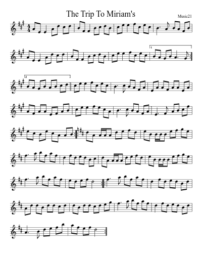 The Trip To Miriam's sheet music preview
