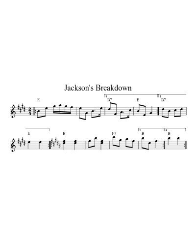 Jackson's Breakdown (Version 4) sheet music preview