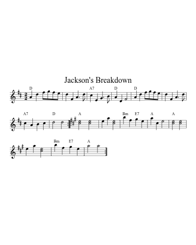 Jackson's Breakdown (Version 6) sheet music preview