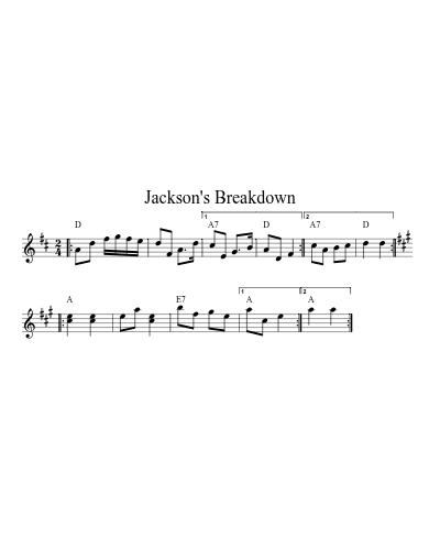 Jackson's Breakdown (Version 7) sheet music preview