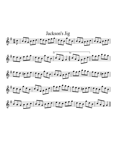 Jackson's Jig (Version 2) sheet music preview