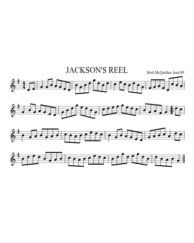 JACKSON'S REEL (Version 2) sheet music preview