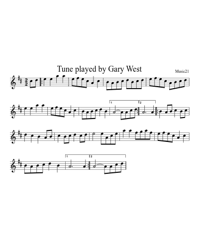 Tune played by Gary West