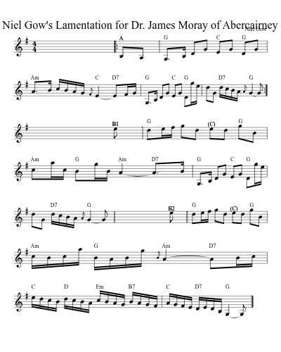 Niel Gow's Lamentation for Dr. James Moray of Abercairney