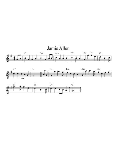 Jamie Allen (Version 13) sheet music preview