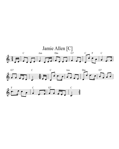 Jamie Allen    [C] (Version 3) sheet music preview