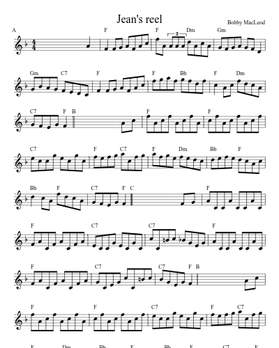 Jean's Reel (Version 3)