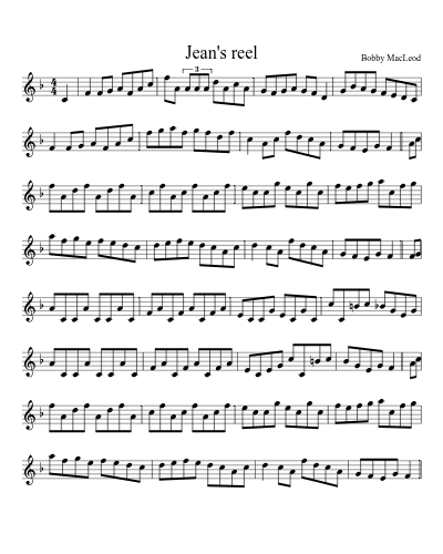 Jean's Reel (Version 9) sheet music preview