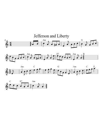 Jefferson and Liberty (Version 13) sheet music preview