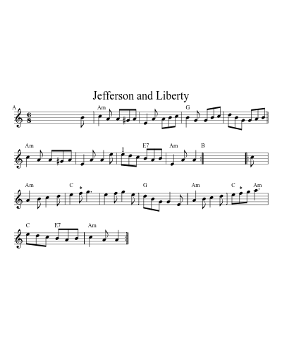 Jefferson and Liberty (Version 17) sheet music preview