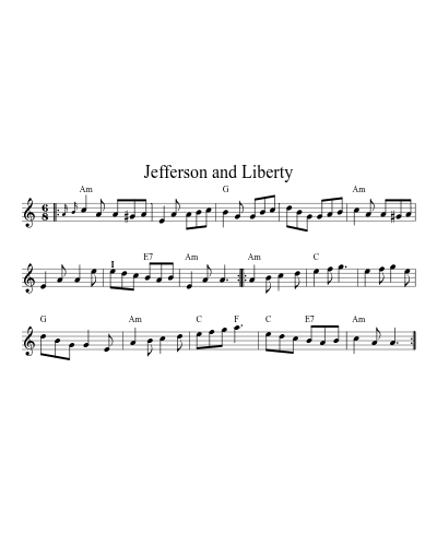 Jefferson and Liberty (Version 25) sheet music preview