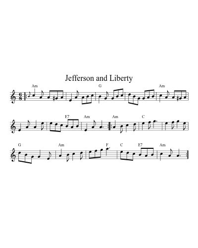 Jefferson and Liberty (Version 29) sheet music preview