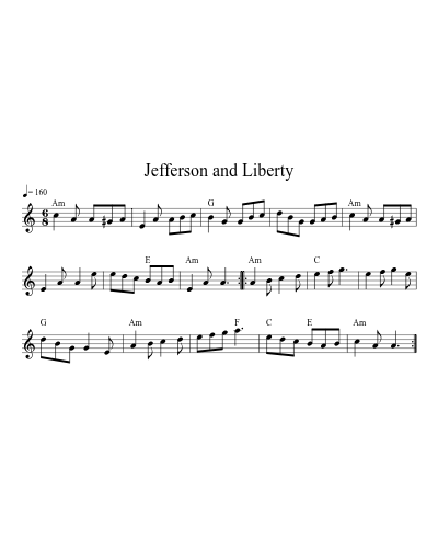 Jefferson and Liberty (Version 31) sheet music preview