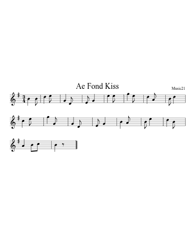 Ae Fond Kiss (Version 2)