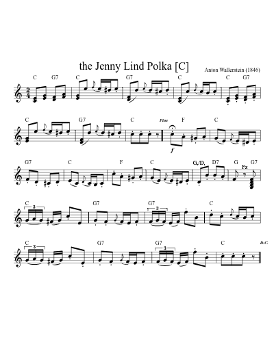 the Jenny Lind Polka   [C] sheet music preview