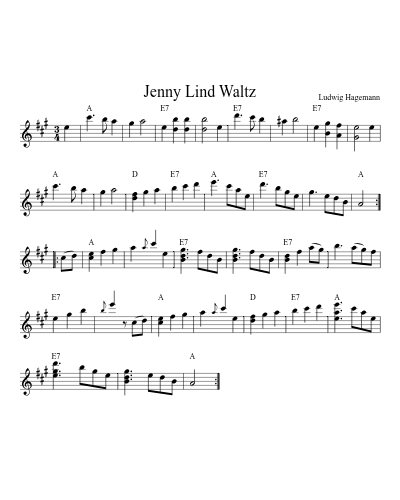 Jenny Lind Waltz (Version 2) sheet music preview