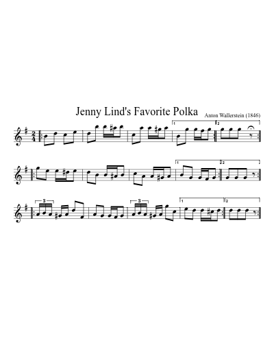 Jenny Lind's Favorite Polka sheet music preview