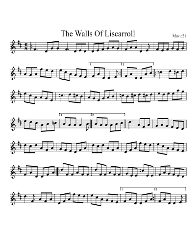 The Walls Of Liscarroll sheet music preview