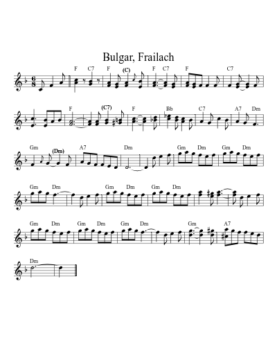Bulgar, Frailach (Version 14) sheet music preview