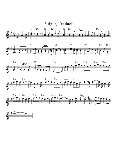 Bulgar, Frailach (Version 15) sheet music preview