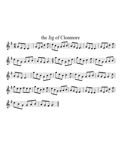 the Jig of Clonmore (Version 2) sheet music preview