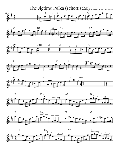 The Jigtime Polka (schottische) (Version 2) sheet music preview