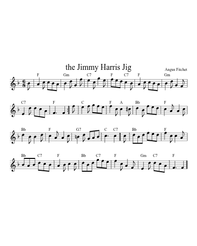 the Jimmy Harris Jig (Version 3) sheet music preview