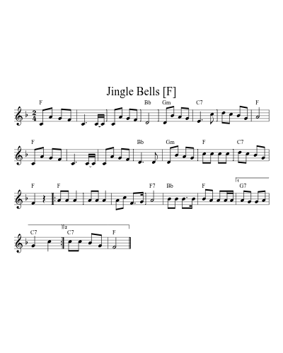 Jingle Bells [F] sheet music preview