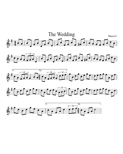 The Wedding (Version 2) sheet music preview