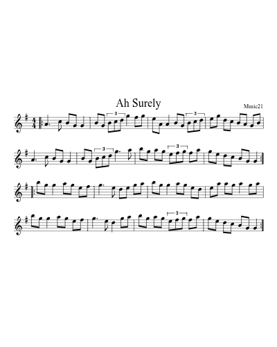 Ah Surely sheet music preview