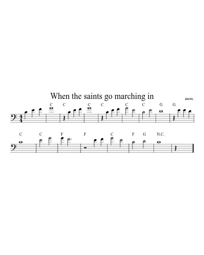 When The Saints Go Marching In (Version 2) sheet music preview
