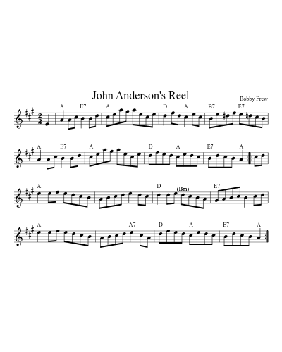 John Anderson's Reel (Version 6) sheet music preview