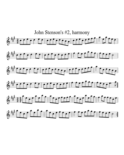 John Stenson's #2, harmony (Version 2) sheet music preview